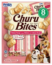 Inaba Churu Dog Bites Λιχουδιά Σκύλου χωρίς Σιτηρά με Κοτόπουλο και Σολομό 12gr 8τμχ