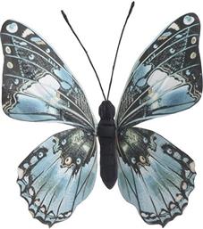 Inart Διακοσμητική Πεταλούδα Τοίχου από Ύφασμα Γαλάζια/Μαύρη 20x2x22cm από το Katoikein