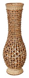 Inart Διακοσμητικό Βάζο Rattan Gucre Μπεζ 25x25x70cm