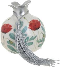 Inart Επιτραπέζιο Γούρι με Ρόδι Floral από Κεραμικό Υλικό 6.5x6.5cm από το Katoikein