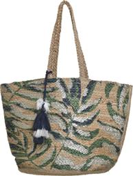 Inart Ψάθινη Τσάντα Θαλάσσης Floral από το Designdrops