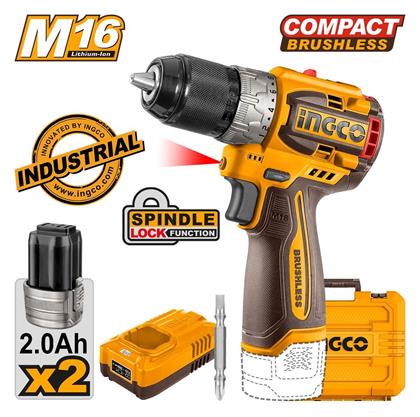 Ingco CDLI16682 Δραπανοκατσάβιδο 16V 2x2Ah