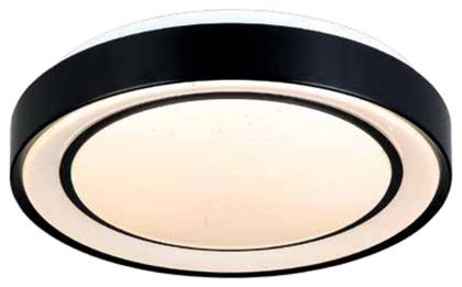 Inlight 42179Β Μοντέρνα Μεταλλική Πλαφονιέρα Οροφής με Ενσωματωμένο LED σε Μαύρο χρώμα 40cm