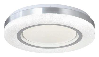 Inlight Μοντέρνα Μεταλλική Πλαφονιέρα Οροφής με Ενσωματωμένο LED σε Ασημί χρώμα 50cm