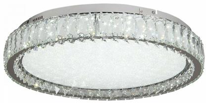Inlight Μοντέρνα Πλαφονιέρα Οροφής με Ενσωματωμένο LED και Κρύσταλλα σε Ασημί χρώμα 40cm x 15cm από το Polihome