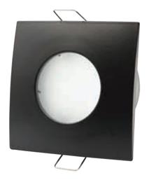 Inlight X0009 Τετράγωνο Μεταλλικό Χωνευτό Σποτ με Ντουί GU10 σε Μαύρο χρώμα 8x8cm από το Agiovlasitishome
