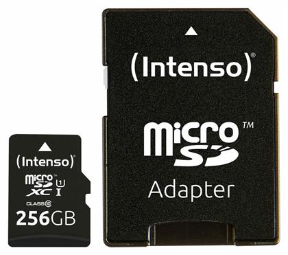 Intenso microSDXC 256GB Class 10 U1 UHS-I με αντάπτορα