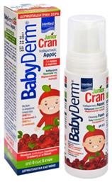 InterMed Βιολογικό Παιδικό Αφρόλουτρο Babyderm Junior Cran Cleansing Foam με Κράνμπερι για την Ευαίσθητη Περιοχή σε Μορφή Αφρού 150ml