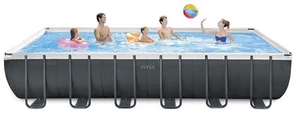Intex Ultra XTR Πισίνα PVC με Μεταλλικό Σκελετό Γκρι