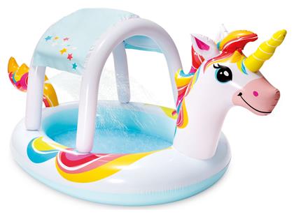 Intex Unicorn Spray Παιδική Στρογγυλή Πισίνα Φουσκωτή Λευκή