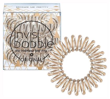 Invisibobble Original 3τμχ Σπιράλ Λαστιχάκια Χρυσό 3τμχ