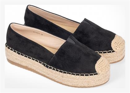 Issue Fashion Suede Γυναικείες Εσπαντρίγιες σε Μαύρο Χρώμα από το Issue Fashion