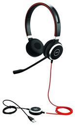 Jabra Evolve 40 MS Duo (USB) On Ear Multimedia Ακουστικά με μικροφωνο και σύνδεση USB-A