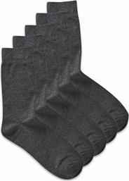Jack & Jones Ανδρικές Μονόχρωμες Κάλτσες Dark Grey Melange 5Pack από το Epapoutsia