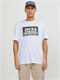 Jack & Jones Ανδρική Μπλούζα Κοντομάνικη Λευκή