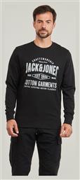 Jack & Jones Ανδρική Μπλούζα Μακρυμάνικη Μαύρη από το Karakikes