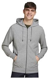 Jack & Jones Ανδρική Φούτερ Ζακέτα με Κουκούλα και Τσέπες Light Grey Melange από το Spartoo