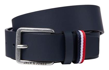 Jack & Jones Ανδρική Ζώνη Δερμάτινη Navy Μπλε