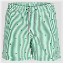 Jack & Jones Ανδρικό Μαγιό Σορτς Green Bee Aqua με Ρίγες από το Plus4u