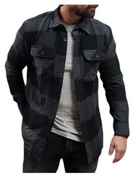 Jack & Jones Ανδρικό Πουκάμισο Overshirt Μακρυμάνικo Κοτλέ Asphalt