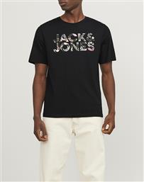 Jack & Jones Ανδρικό T-shirt Κοντομάνικο CarbonFlower Black από το Modivo