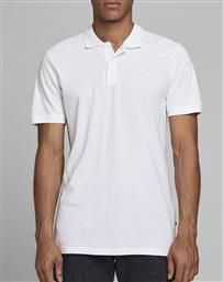 Jack & Jones Ανδρικό T-shirt Κοντομάνικο Polo Λευκό
