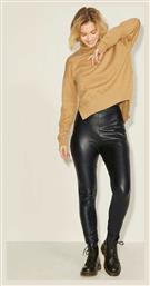 Jack & Jones Γυναικείο Δερμάτινο Παντελόνι σε Slim Εφαρμογή Μαύρο