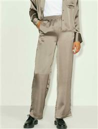 Jack & Jones Kira Γυναικεία Ψηλόμεση Σατέν Παντελόνα με Λάστιχο σε Κανονική Εφαρμογή Brindle