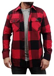 Jack & Jones Overshirt Φανελένιο Πουκάμισο Κόκκινο από το Spartoo