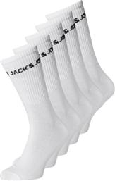 Jack & Jones Παιδικές Κάλτσες Μακριές Λευκές 5 Ζευγάρια