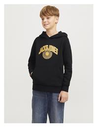 Jack & Jones Παιδικό Φούτερ με Κουκούλα και Τσέπες Black