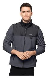 Jack Wolfskin Ανδρική Ζακέτα Fleece με Φερμουάρ Μαύρη