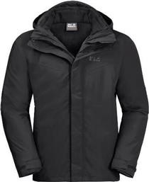 Jack Wolfskin Gotland 3-in-1 Ανδρικό Μπουφάν για Χειμώνα Μαύρο από το Plus4u