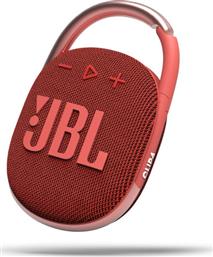 JBL Clip 4 Αδιάβροχο Ηχείο Bluetooth 5W με Διάρκεια Μπαταρίας έως 10 ώρες Κόκκινο από το e-shop