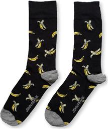 John Frank Bananas Ανδρικές Κάλτσες με Σχέδια Μαύρες