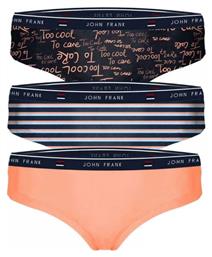 John Frank Feel Good III Hipster Βαμβακερά Γυναικεία Slip 3Pack Black/Orange