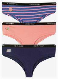 John Frank Good Vibes Βαμβακερά Γυναικεία Slip 3Pack Pink/Blue από το Closet22