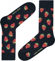 John Frank Strawberry Ανδρικές Κάλτσες με Σχέδια Μπλε από το Tobros