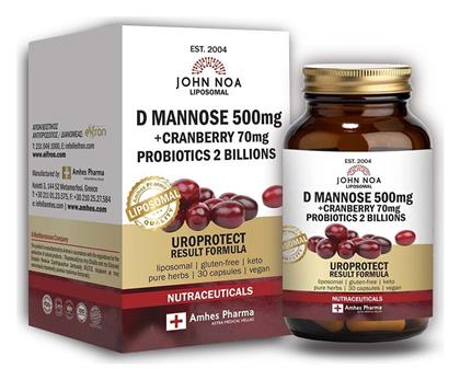 John Noa D-Mannose 500mg+Cranberry 70mg+Probiotics 2Billions 30 κάψουλες