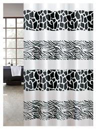 Joy Bath Υφασμάτινη Κουρτίνα Μπάνιου 180x200 Zebra