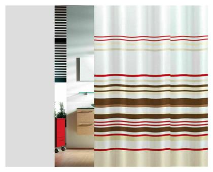 Joy Bath Stripes Κουρτίνα Μπάνιου Υφασμάτινη 180x200 cm Πολύχρωμη