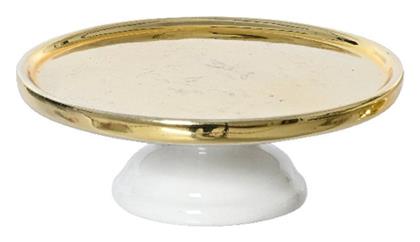 Kaemingk Τουρτιέρα Κεραμική με Πόδι Χρυσή 22x22x11.5εκ.