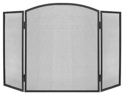 Kaminer 8787 Μεταλλικό Προστατευτικό Τζακιού με 3 Φύλλα 118x28x76.5cm Μαύρο