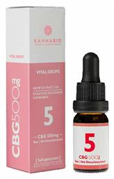 KannaBio Vital Έλαιο Κάνναβης σε Σταγόνες 500mg με 5% CBG 10ml