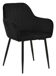 Καρέκλα Τραπεζαρίας Noor 58x58x86εκ. Μαύρο Βελούδο