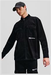 Karl Lagerfeld Ανδρικό Πουκάμισο Overshirt Κοτλέ Black