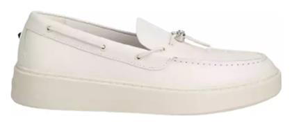 Karl Lagerfeld Δερμάτινα Ανδρικά Boat Shoes σε Λευκό Χρώμα από το Wizzy