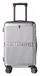 Karl Lagerfeld K/Ikonik Βαλίτσα Καμπίνας με ύψος 56cm σε Ασημί χρώμα