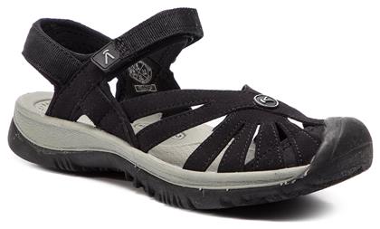 Keen Rose Δερμάτινα Σανδάλια Μαύρα