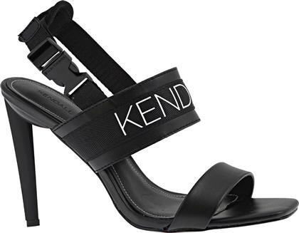 Kendall + Kylie Maddis Γυναικεία Πέδιλα με Λεπτό Ψηλό Τακούνι σε Μαύρο Χρώμα από το Notos